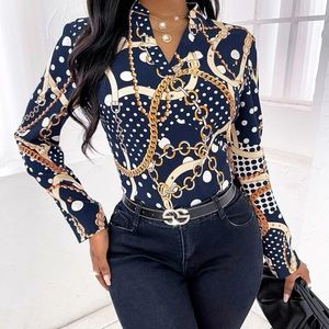 Chains and beads dress casual long sleeve